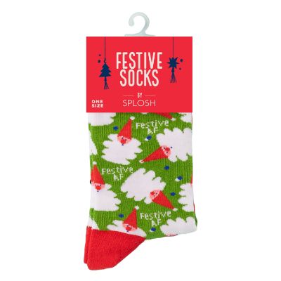 Picture of Socks Festive AF Green