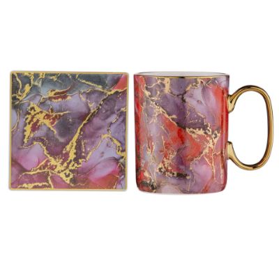 Picture of Golden Depths Mug and Coaster Set Garnet