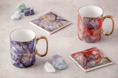 Picture of Golden Depths Mug and Coaster Set Garnet