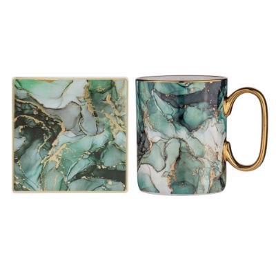 Picture of Golden Depths Mug and Coaster Set Jade