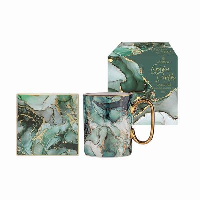 Picture of Golden Depths Mug and Coaster Set Jade