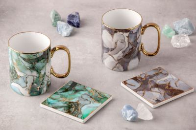 Picture of Golden Depths Mug and Coaster Set Jade