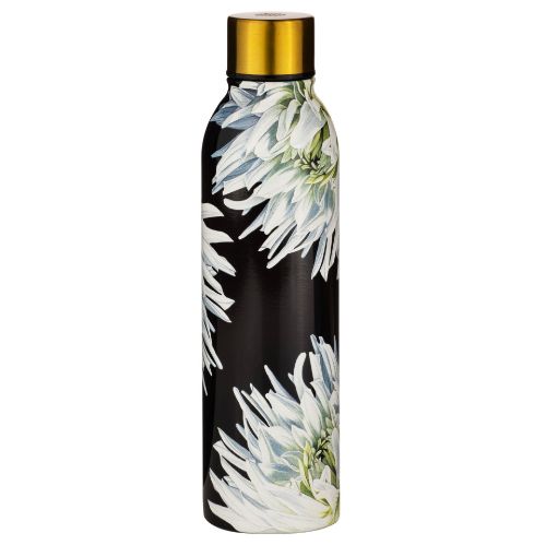 Picture of Dark Florals Drink Bottle White Dahlia