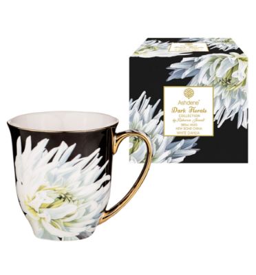 Picture of Dark Florals Mug White Dahlia