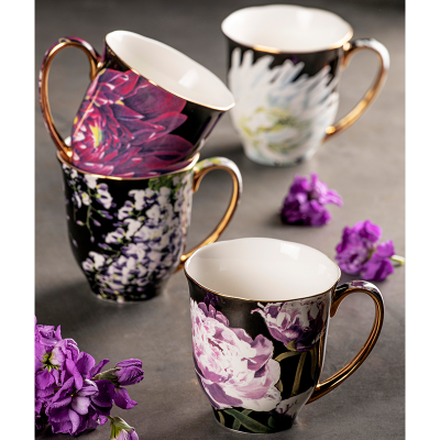 Picture of Dark Florals Mug White Dahlia